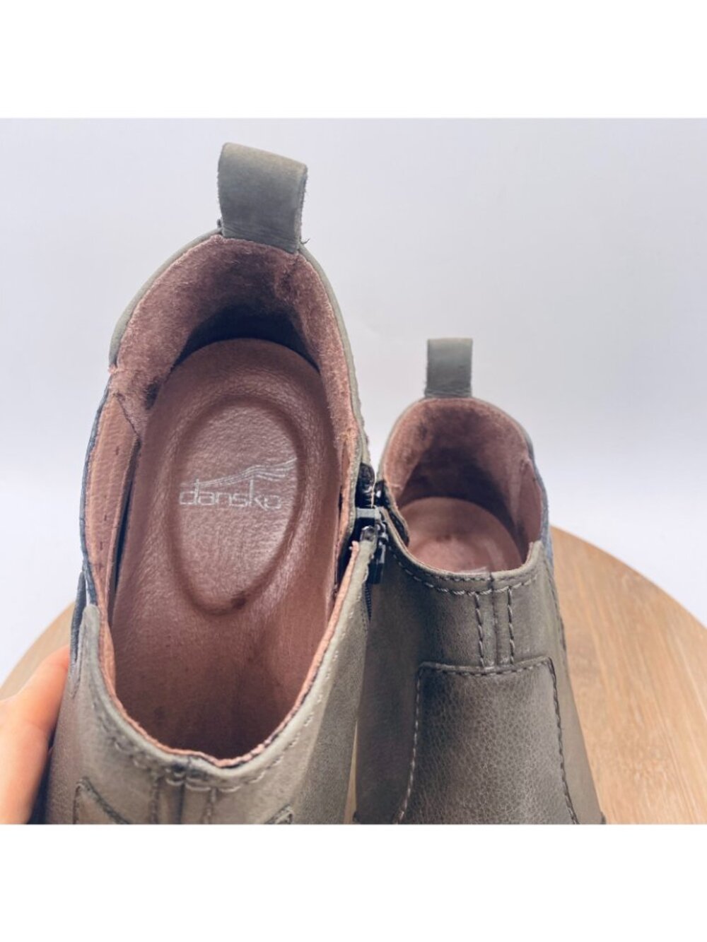 Dansko Boots Womens 8.5 39 Beige Leather Ankle Comfort Booties Lola - Picture 4 of 13